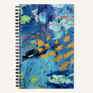 Blue Abstract Art Ocean Scene Notebook