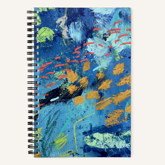 Blue Abstract Art Ocean Scene Notebook (Front)