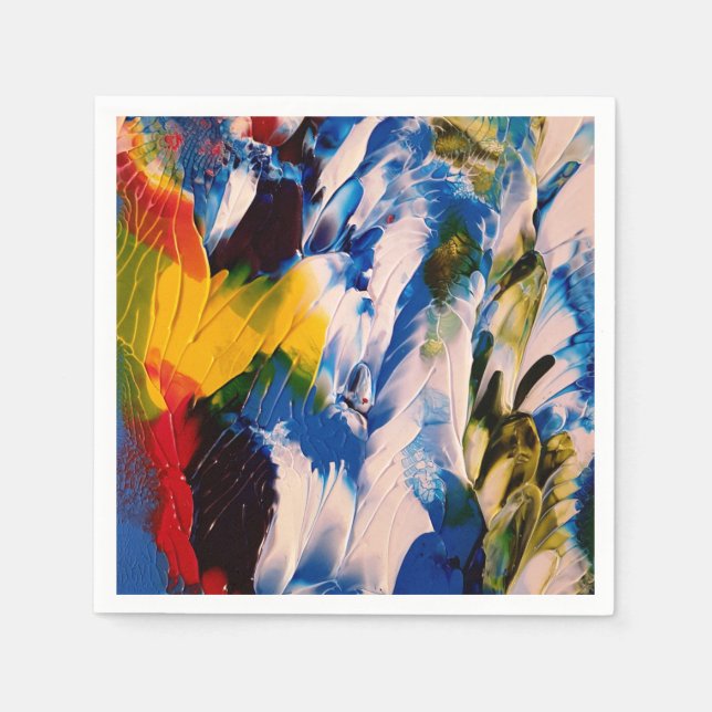 Blue Abstract Art Standard Cocktail Napkin (Front)