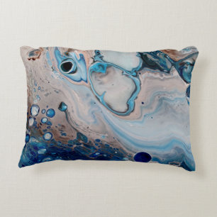 Blue Abstract Art Throw Accent Pillow