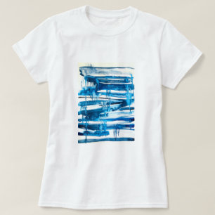 Blue abstract art watercolor icicles T-Shirt