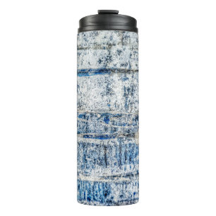 Blue abstract background design abstract, aged, an thermal tumbler