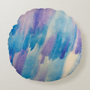 Blue abstract backgroundabstract, aqua, art, artis round cushion