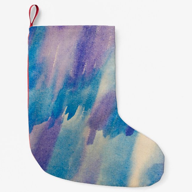 Blue abstract backgroundabstract, aqua, art, artis small christmas stocking (Front)