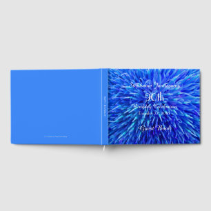 Blue Abstract Birthday Party Memory/Guest Book