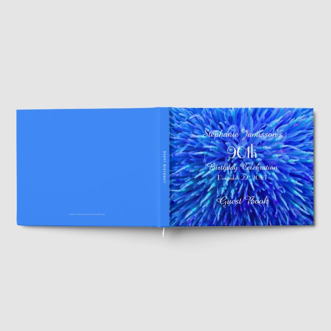 Blue Abstract Birthday Party Memory/Guest Book (Full)