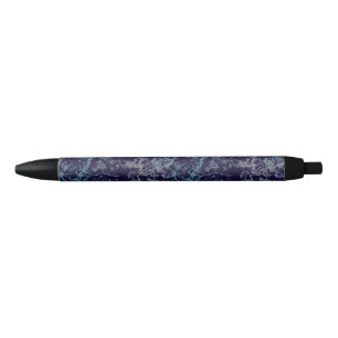 Blue Abstract Black Ink Pen