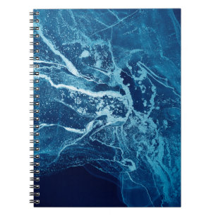 Blue Abstract. Blue and White colour Blots. Clear  Notebook