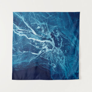Blue Abstract. Blue and White colour Blots. Clear  Tapestry