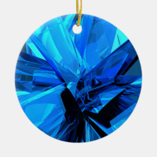 Blue Abstract Ceramic Ornament