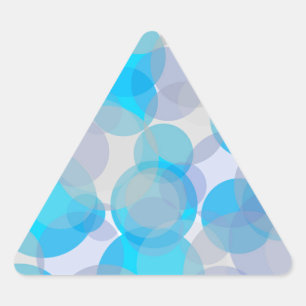Blue abstract circles design triangle sticker
