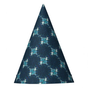 Blue abstract circles party hat