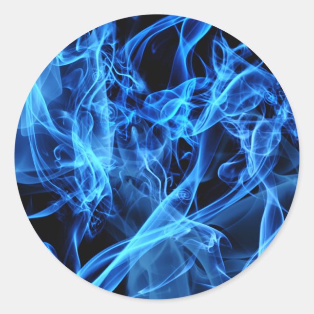 Blue Abstract Classic Round Sticker (Front)