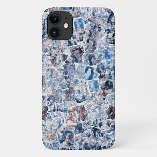 Blue Abstract Collage Mobile Case (Back)