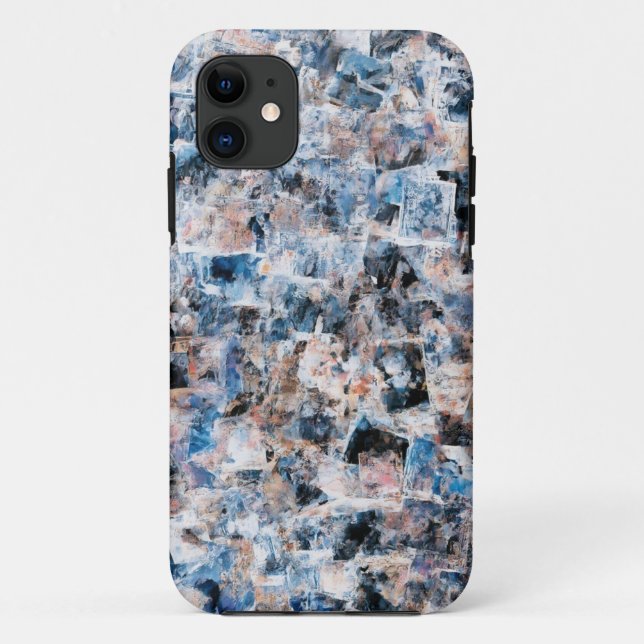 Blue Abstract Collage Mobile Case (Back)