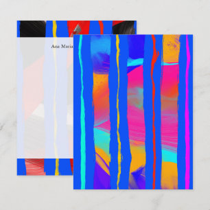 blue abstract colour flow Note Cards