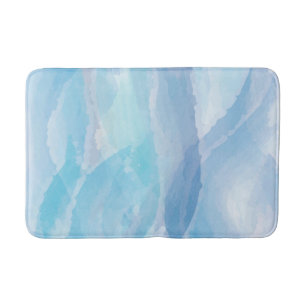 Blue, abstract, cool water colour brush stroke art bath mat