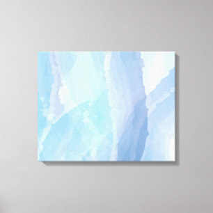 Blue, abstract, cool water colour brush stroke art canvas print