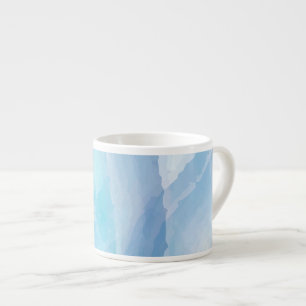 Blue, abstract, cool water colour brush stroke art espresso cup
