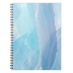 Blue, abstract, cool water colour brush stroke art notebook