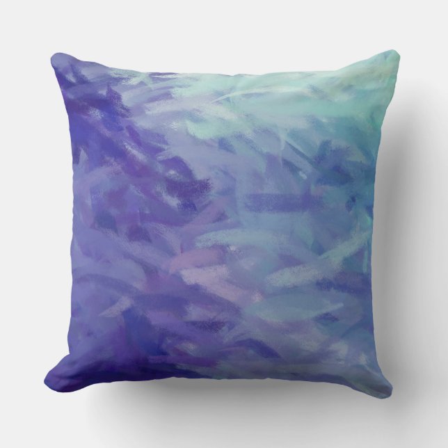 Blue Abstract Cushion (Front)