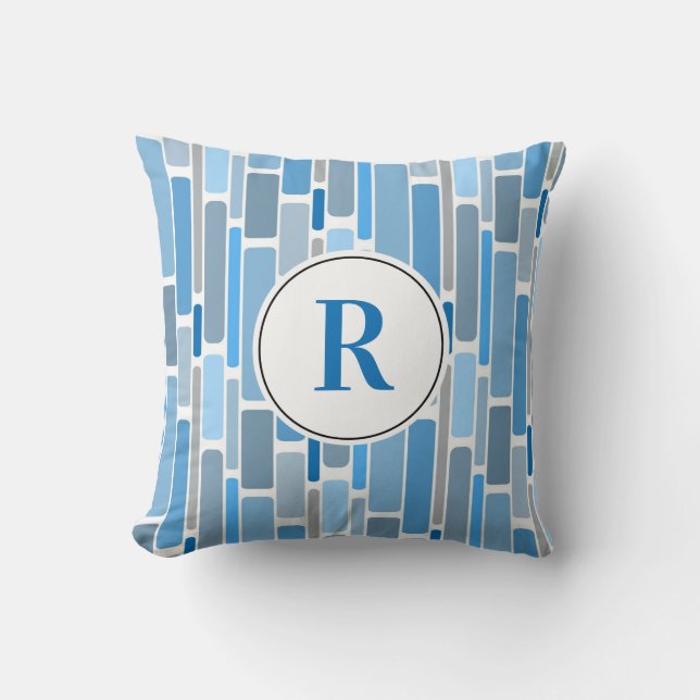 Blue abstract design. Customisable. Cushion (Front)