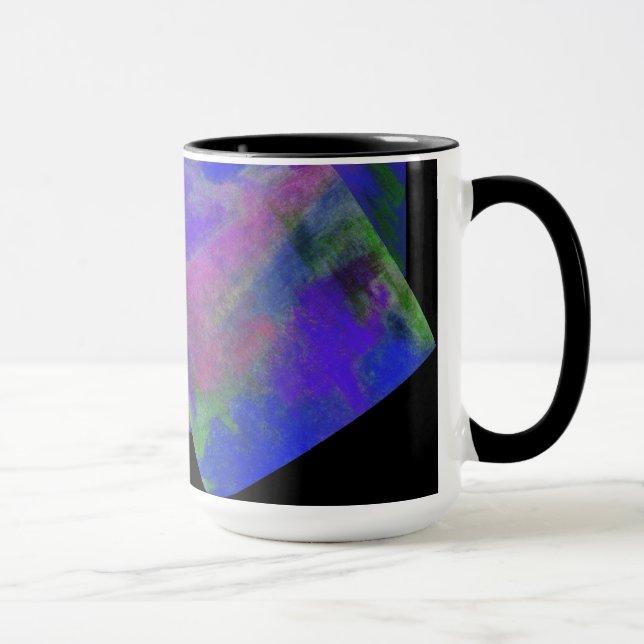 Blue Abstract Design Monogram Mug (Right)