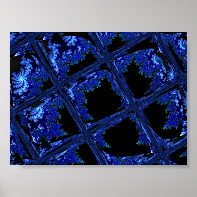Blue Abstract Design Poster (Front)