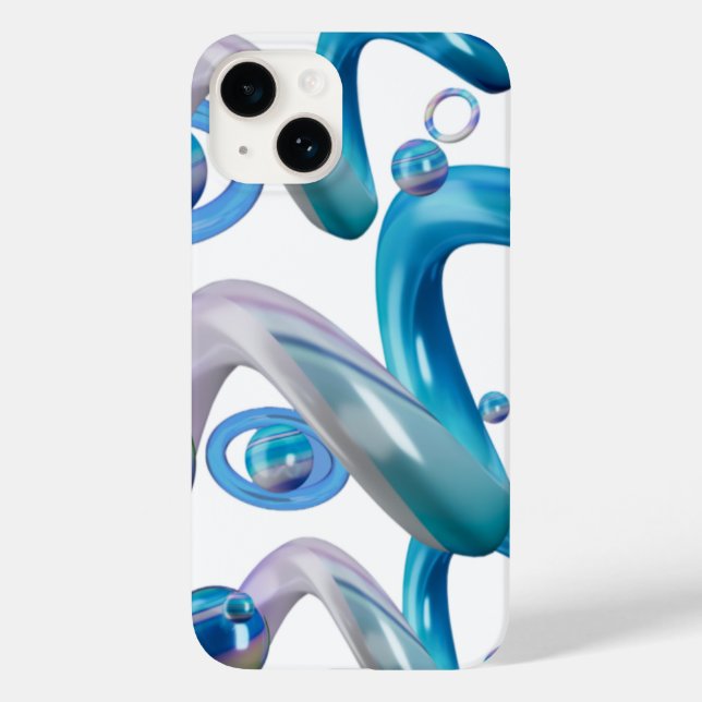 Blue Abstract Designs Mobile Lovers Case-Mate iPhone Case (Back)