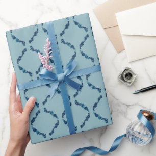 Blue Abstract Diamonds Wrapping Paper
