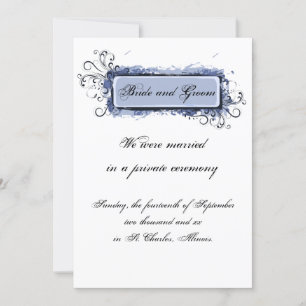 Blue Abstract Floral Elopement Announcement