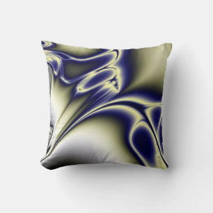 Blue Abstract Flow American Mojo Throw Pillow