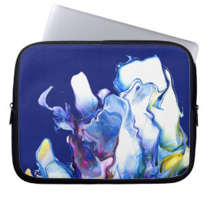 Blue Abstract Fluid Art Laptop Sleeve
