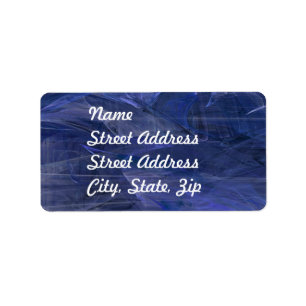 Blue Abstract Fractal Address Sticker