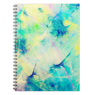 blue abstract fractal background 3d rendering3d, a notebook