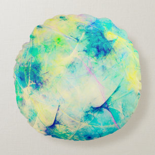 blue abstract fractal background 3d rendering3d, a round cushion