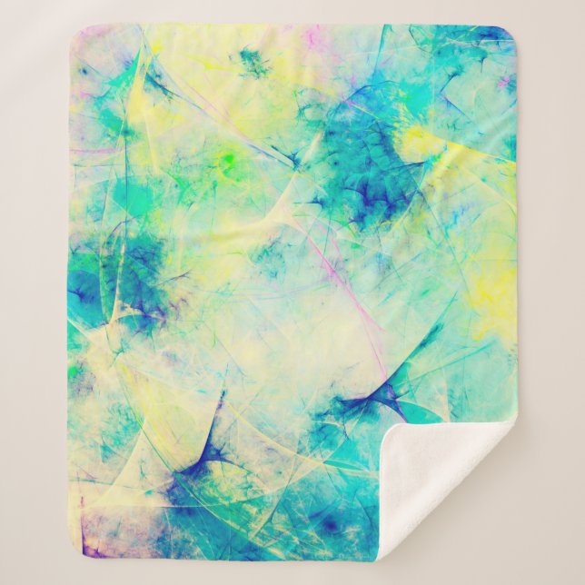 blue abstract fractal background 3d rendering3d, a sherpa blanket (Front)
