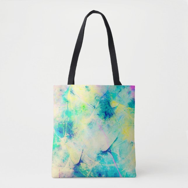 blue abstract fractal background 3d rendering3d, a tote bag (Front)