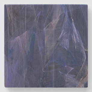 Blue Abstract Fractal Square Coaster