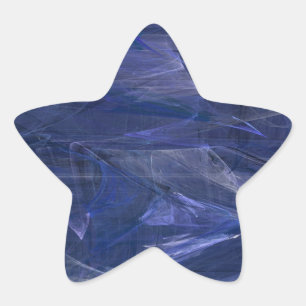 Blue Abstract Fractal Star Sticker