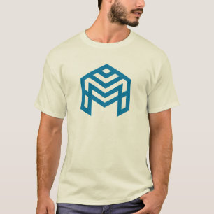 Blue Abstract Geometric M T-Shirt