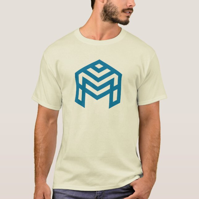 Blue Abstract Geometric M  T-Shirt (Front)
