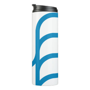 Blue Abstract Geometric M Thermal Tumbler