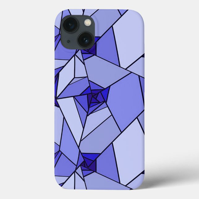 Blue Abstract Geometric Pattern Case-Mate iPhone Case (Back)