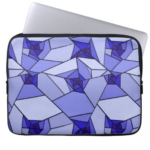 Blue Abstract Geometric Pattern Laptop Sleeve