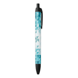 Blue Abstract Geometrical Background Template Black Ink Pen