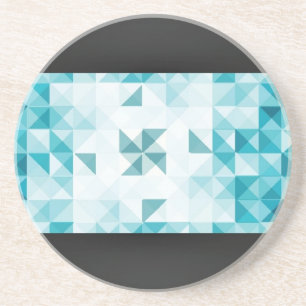 Blue Abstract Geometrical Background Template Coaster