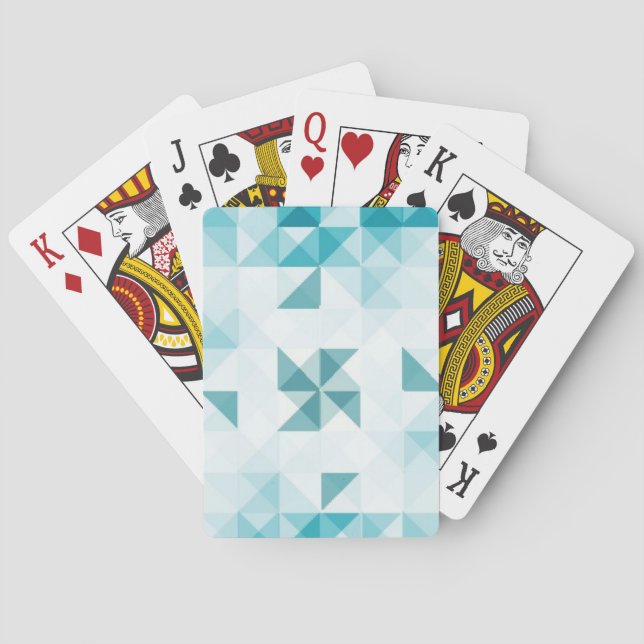 Blue Abstract Geometrical Background Template Playing Cards (Back)