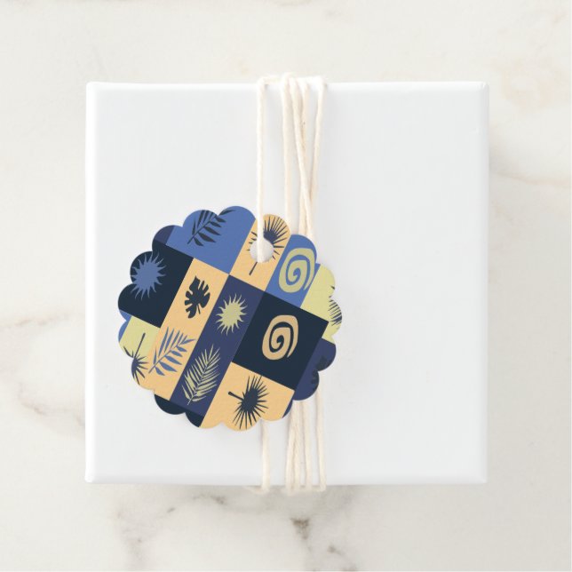 Blue Abstract Gift Tag (In Situ)