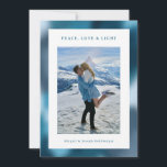 Blue Abstract Gradient Hanukkah Photo Holiday Card<br><div class="desc">A modern Hanukkah photo card with abstract gradient background in shades of blue. Upload your own photo. On the back of the card you can enter a longer message.</div>